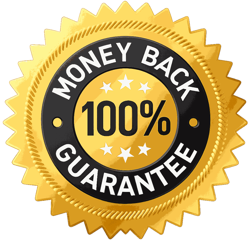 100% Money Back Guarantee badge