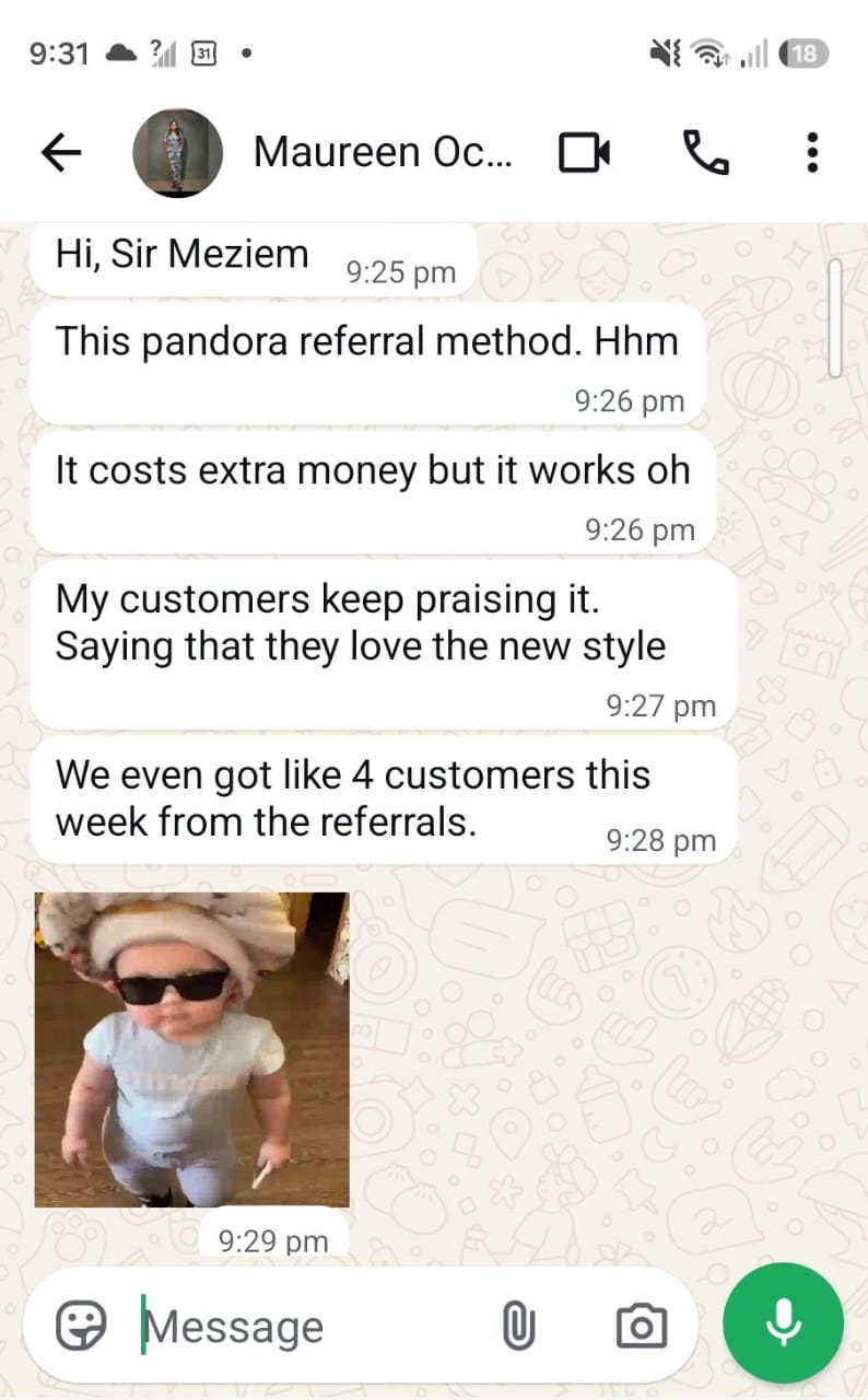 Maureen Pandora Referral Method Result